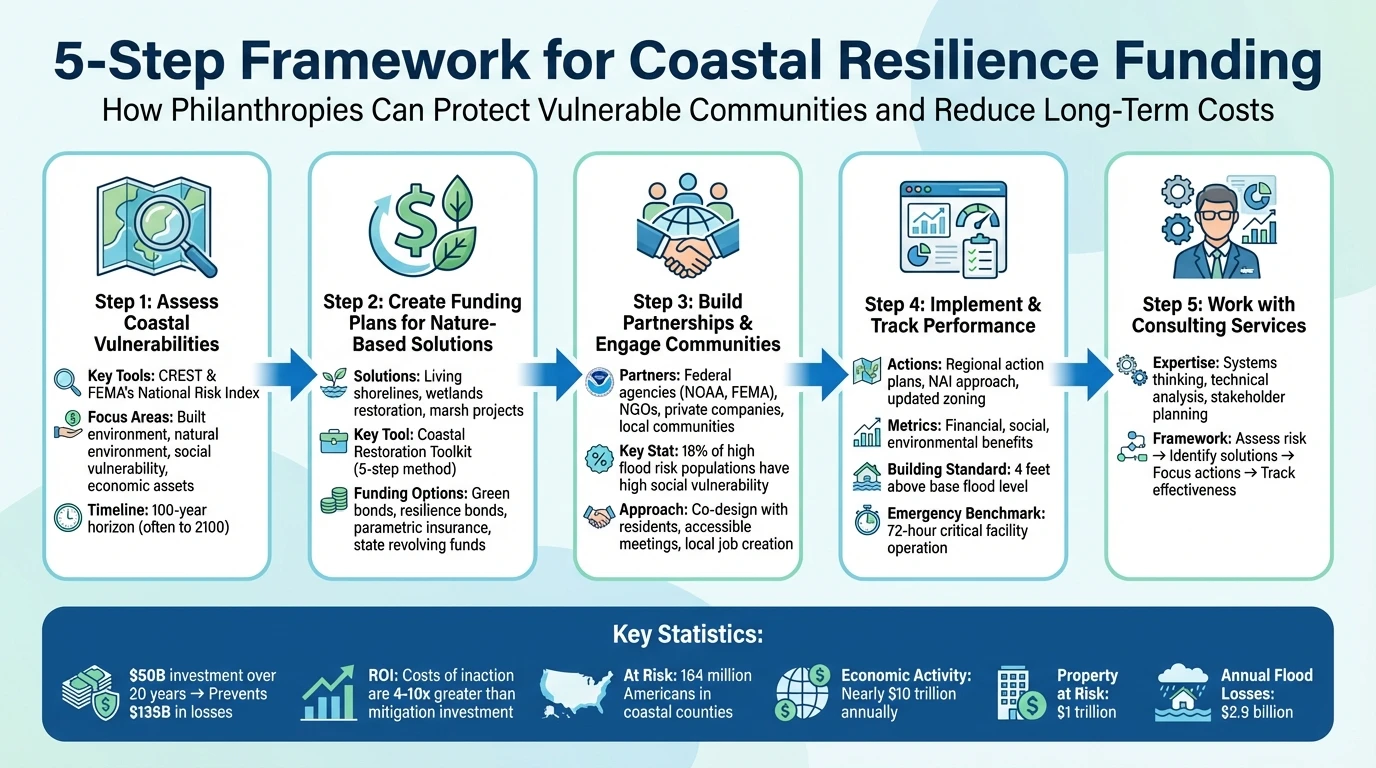 5-Step Framework for Coastal Resilience Funding by Philanthropic Organizations