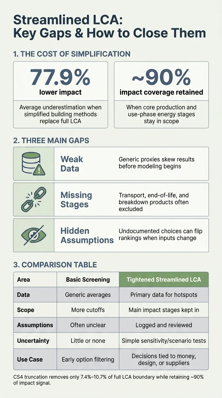 Streamlined LCA vs. Full LCA: Closing the Gap