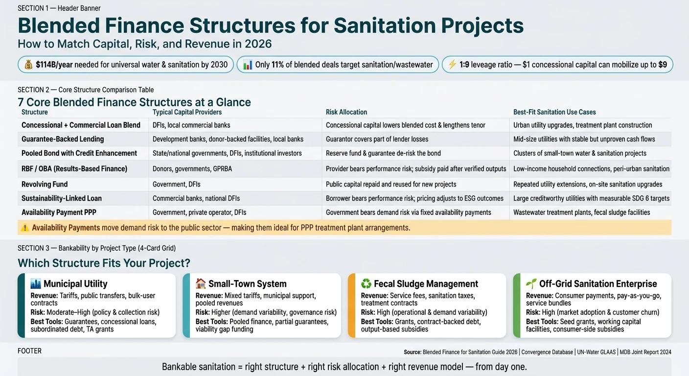 Blended Finance Structures for Sanitation Projects: A 2026 Guide