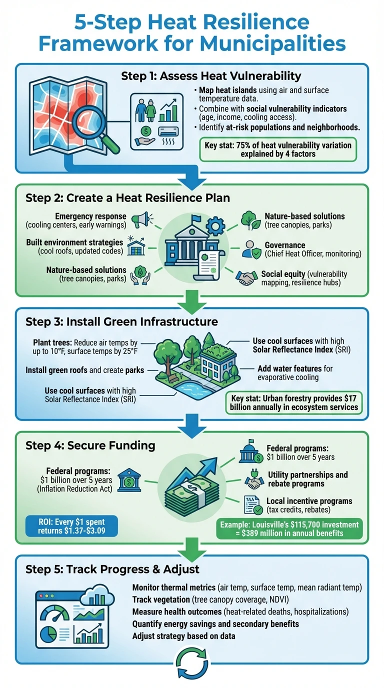 5-Step Heat Resilience Framework for Municipalities