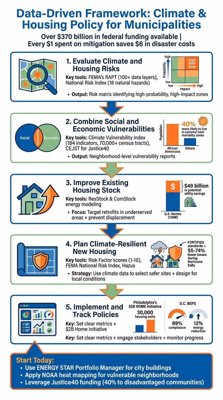 5-Step Data-Driven Framework for Climate-Resilient Housing Policy