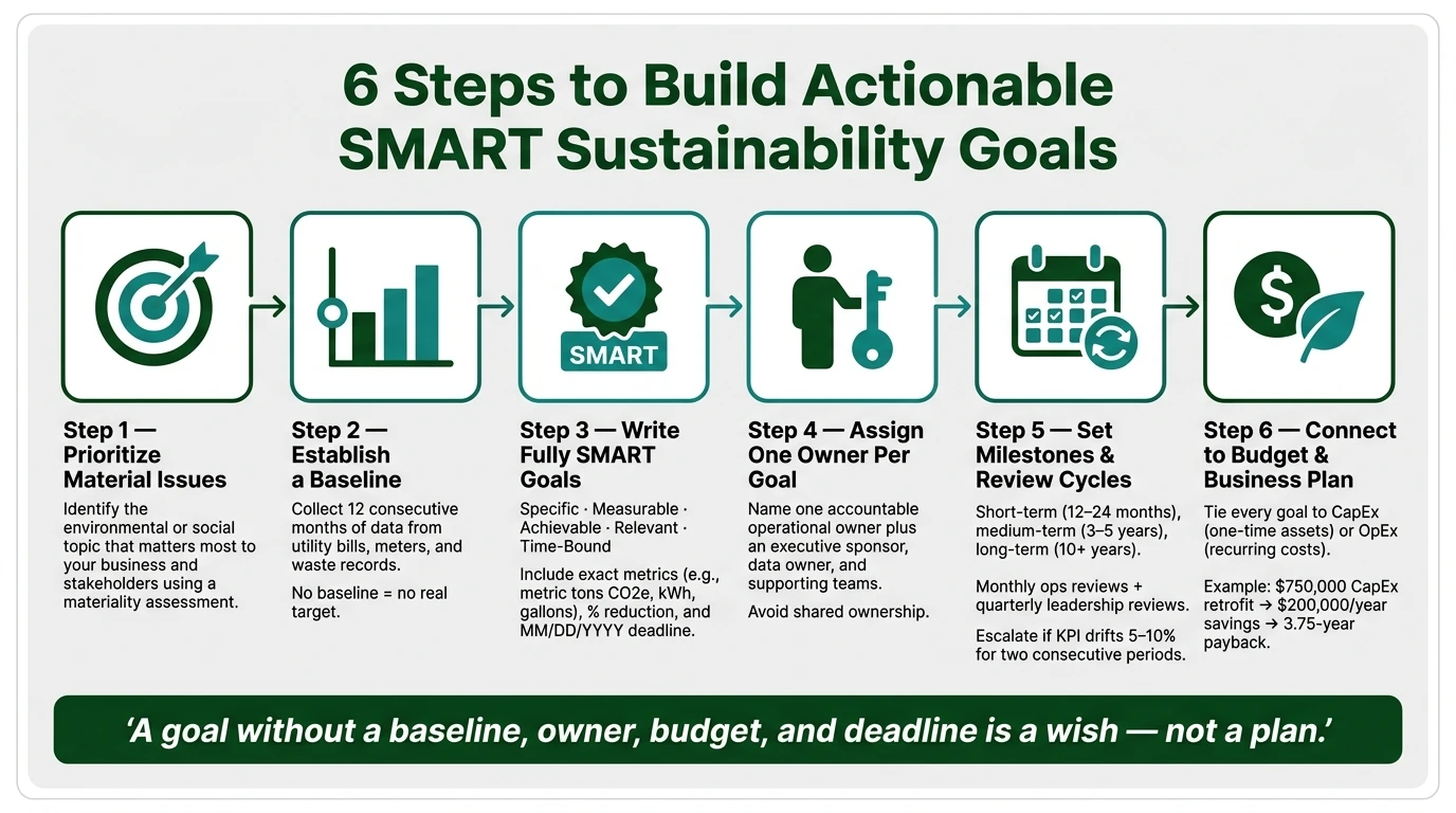 6 Steps to Build Actionable SMART Sustainability Goals
