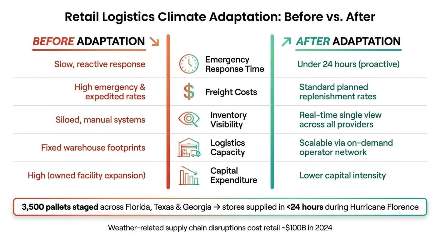 Retail Logistics Climate Adaptation: Before vs. After