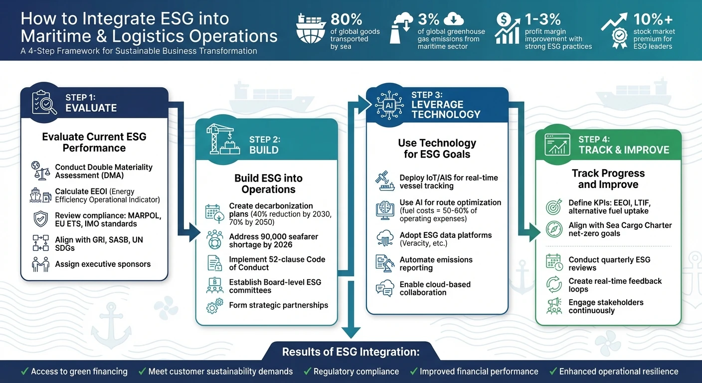 4-Step ESG Integration Framework for Maritime and Logistics Companies