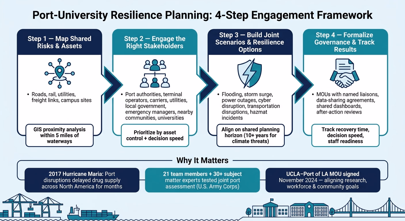 Port-University Resilience Planning: 4-Step Engagement Framework
