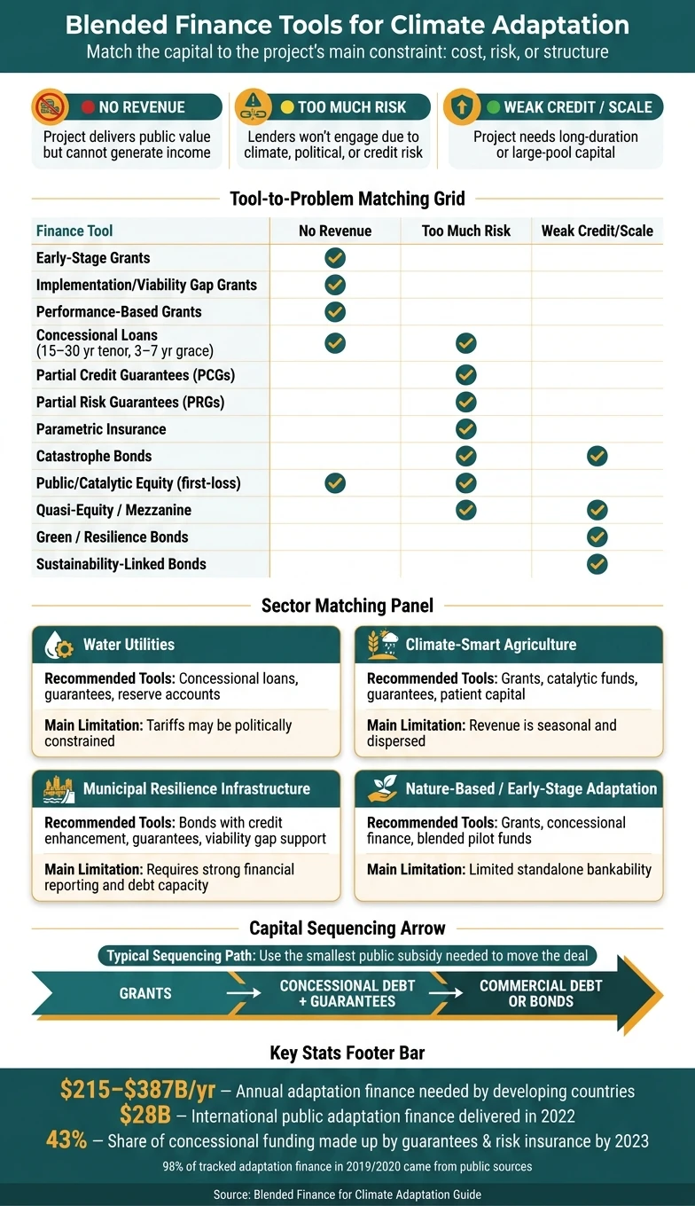 Blended Finance Tools for Climate Adaptation: Match the Tool to the Problem