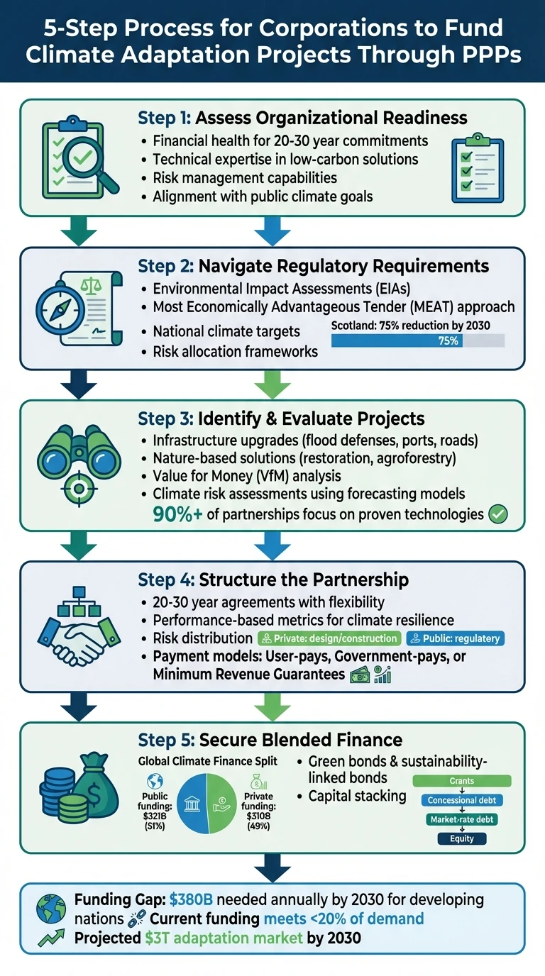 5-Step Process for Corporations to Fund Climate Adaptation Projects Through PPPs