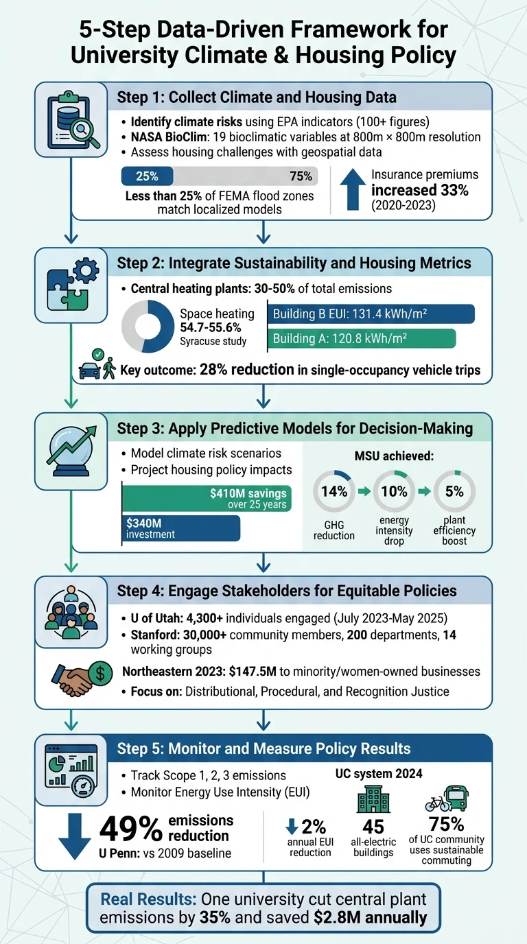 5-Step Framework for Data-Driven Climate and Housing Policy in Universities