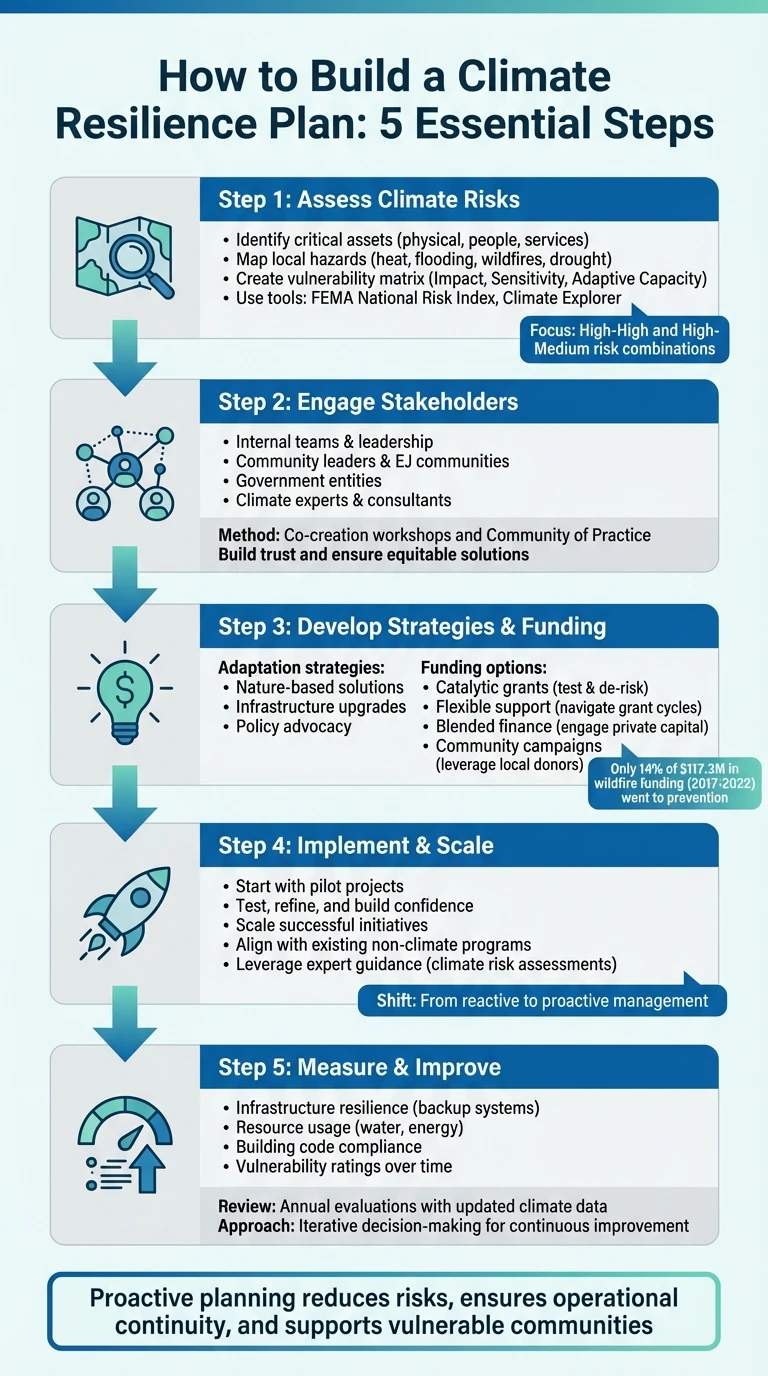5-Step Climate Resilience Planning Framework for Philanthropic Organizations