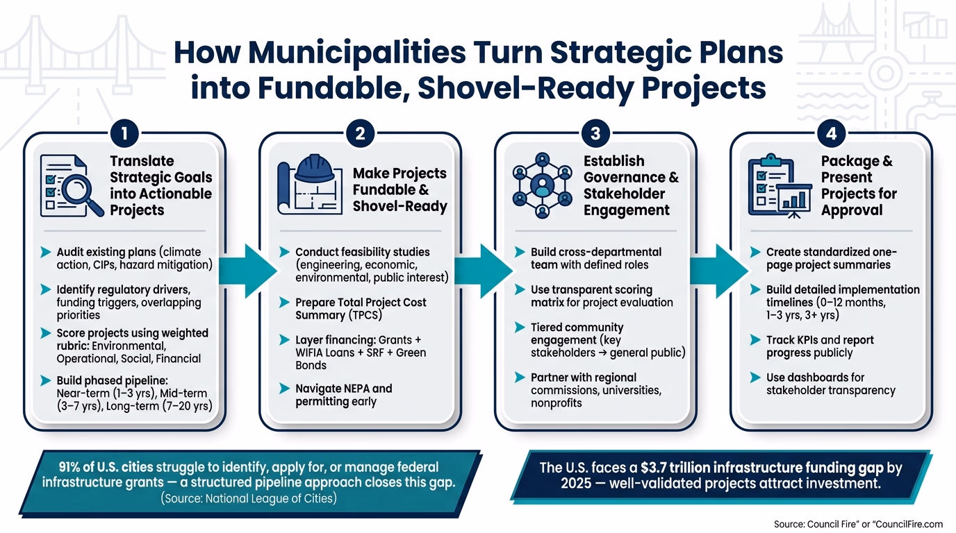 How Municipalities Turn Strategic Plans into Fundable, Shovel-Ready Projects