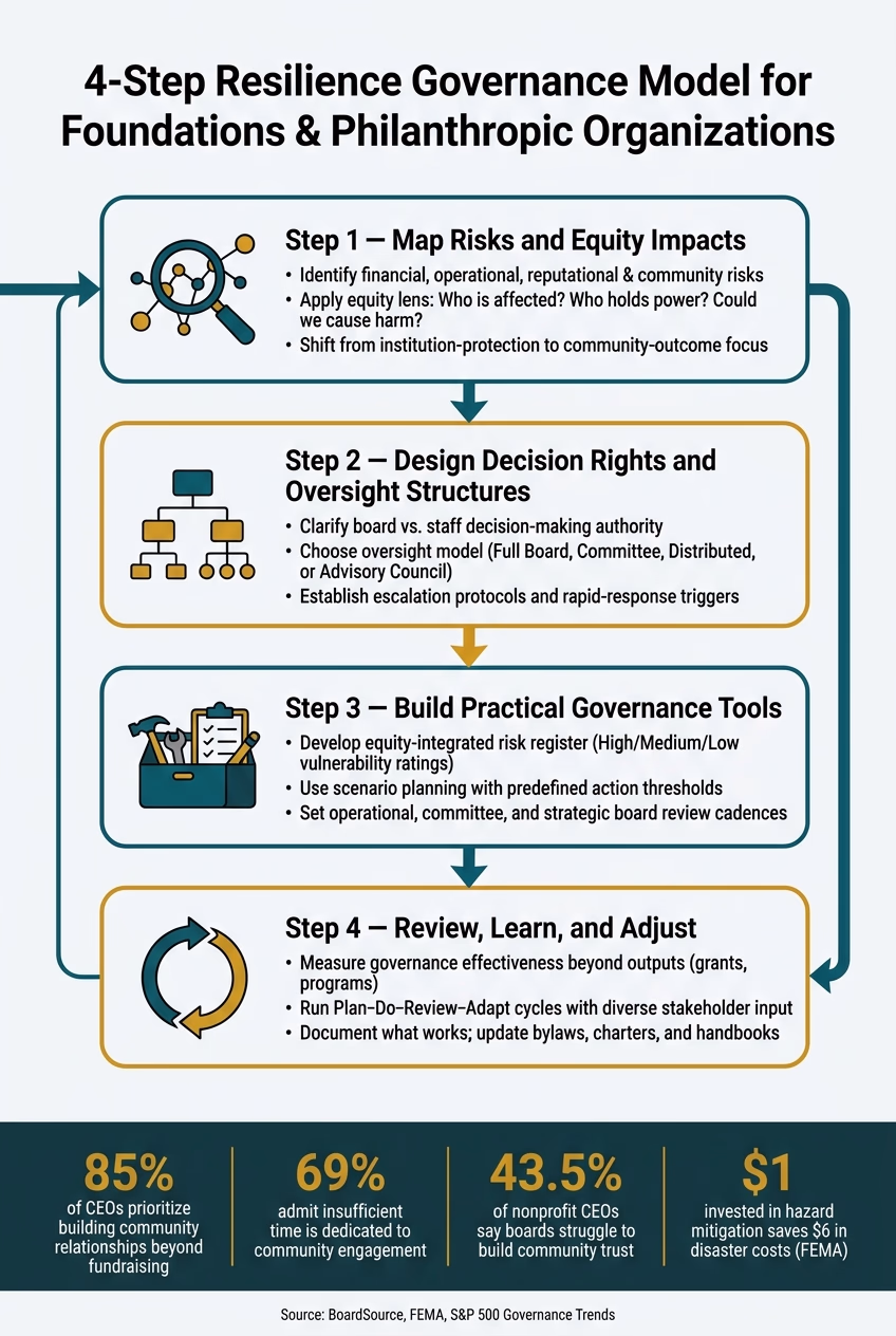 4-Step Resilience Governance Model for Foundations