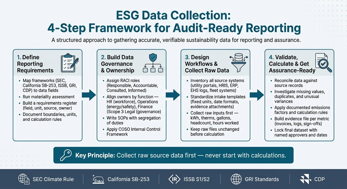 ESG Data Collection Process: 4-Step Framework for Audit-Ready Reporting