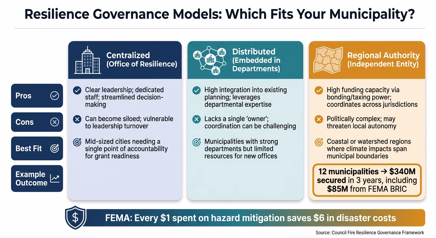 Resilience Governance Models Compared: Centralized vs. Distributed vs. Regional