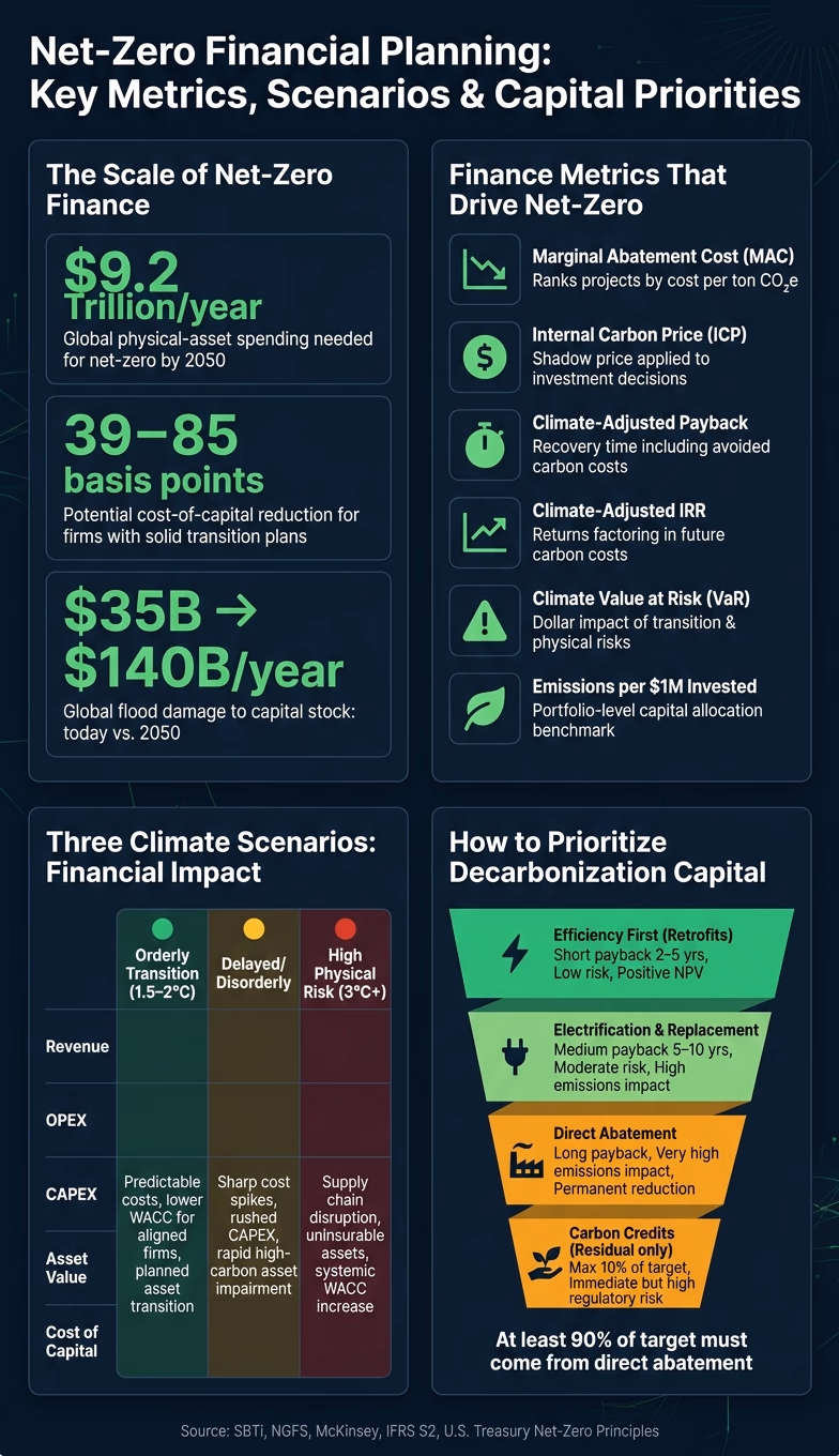 Net-Zero Financial Planning: Key Metrics, Scenarios & Capital Priorities