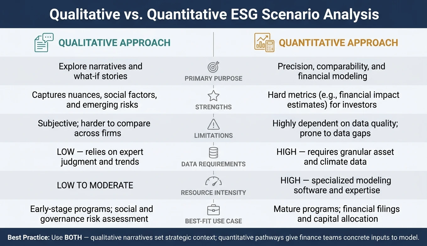 Qualitative vs. Quantitative ESG Scenario Analysis: Key Differences