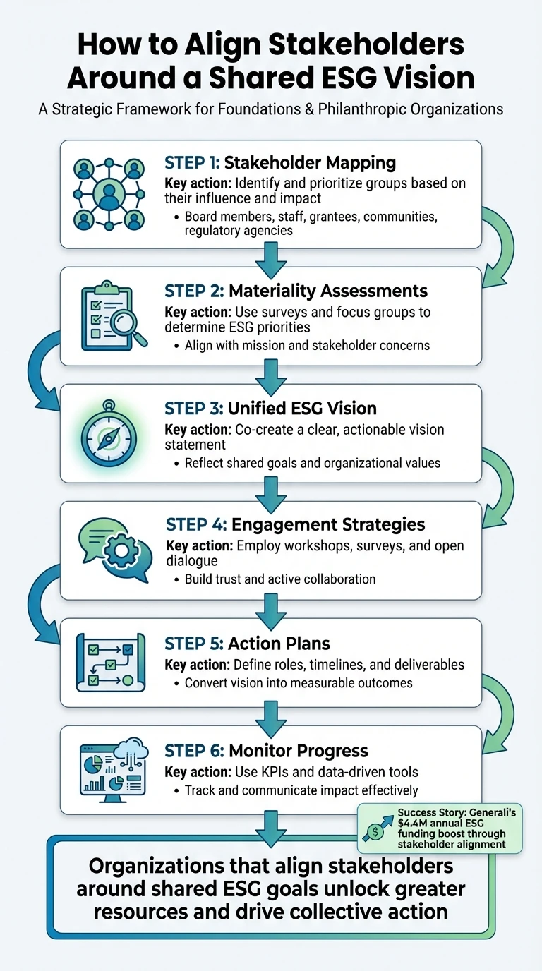 6-Step Framework for Aligning Stakeholders Around ESG Vision in Philanthropic Organizations