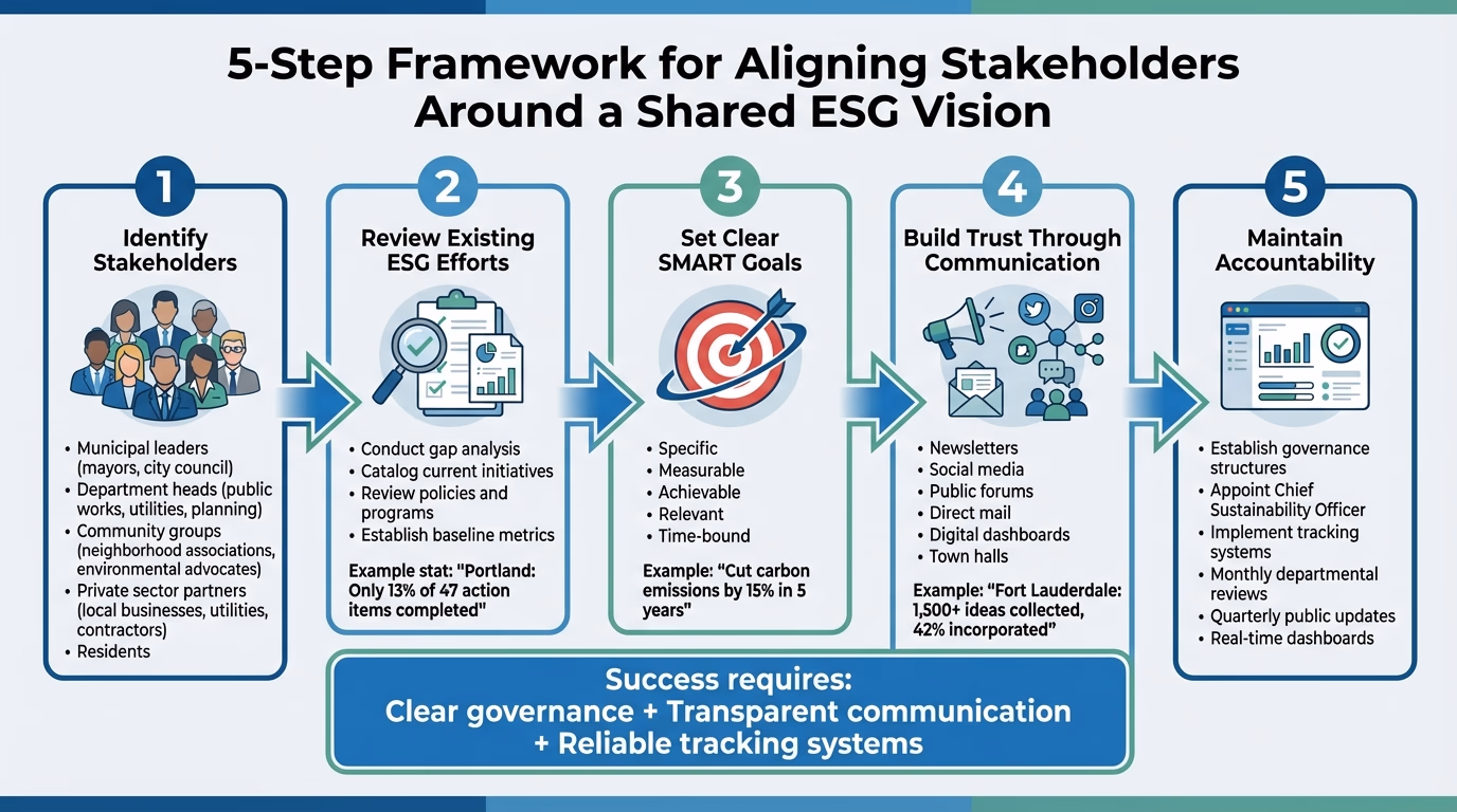 5-Step Framework for Aligning Stakeholders Around Municipal ESG Vision