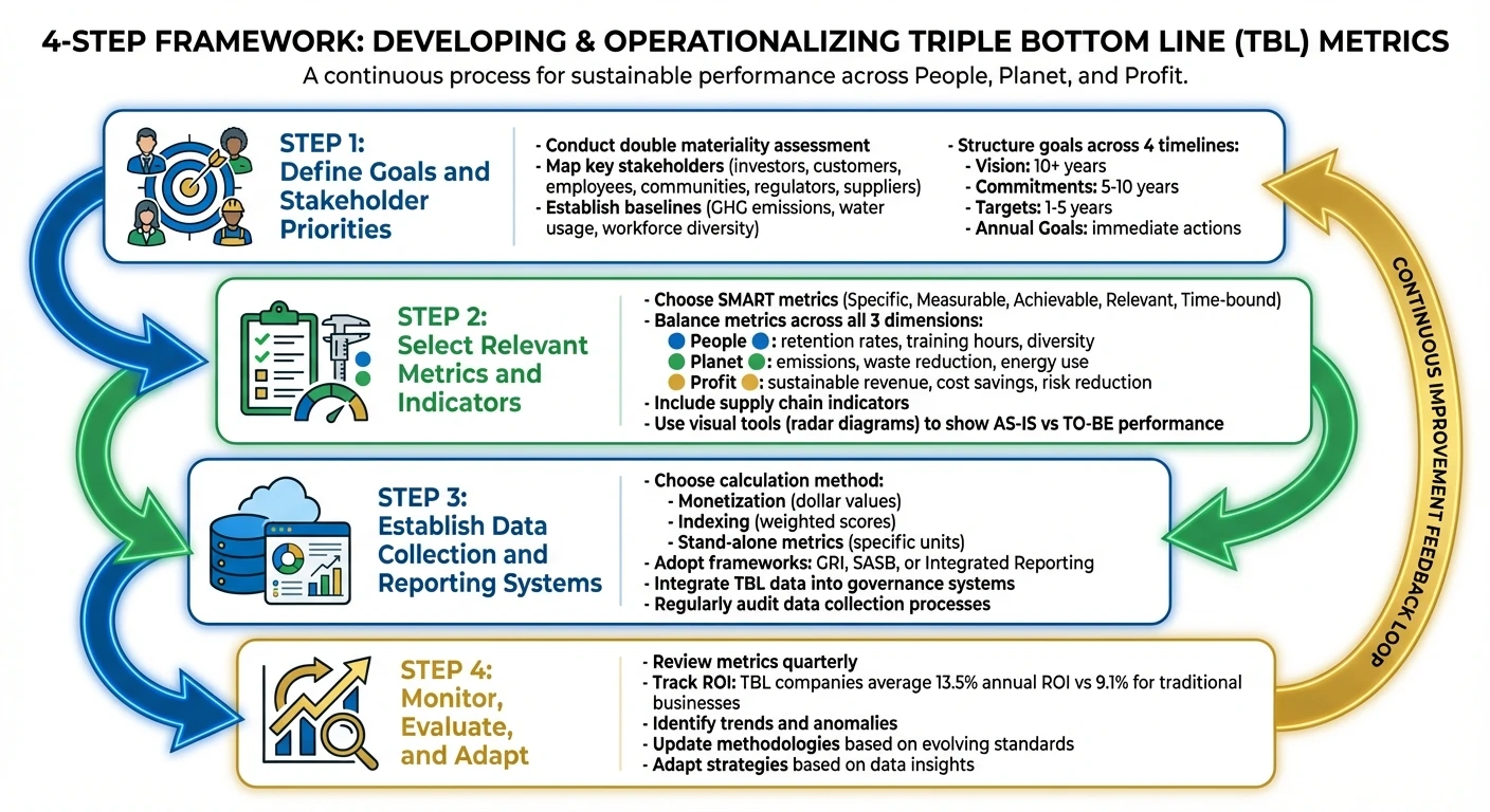 4-Step Process to Develop Triple Bottom Line Metrics