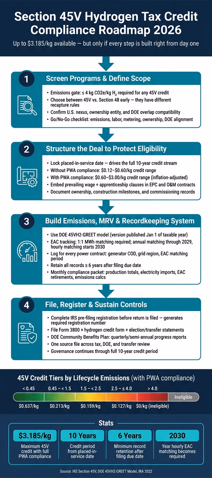 Section 45V Hydrogen Tax Credit Compliance Roadmap 2026