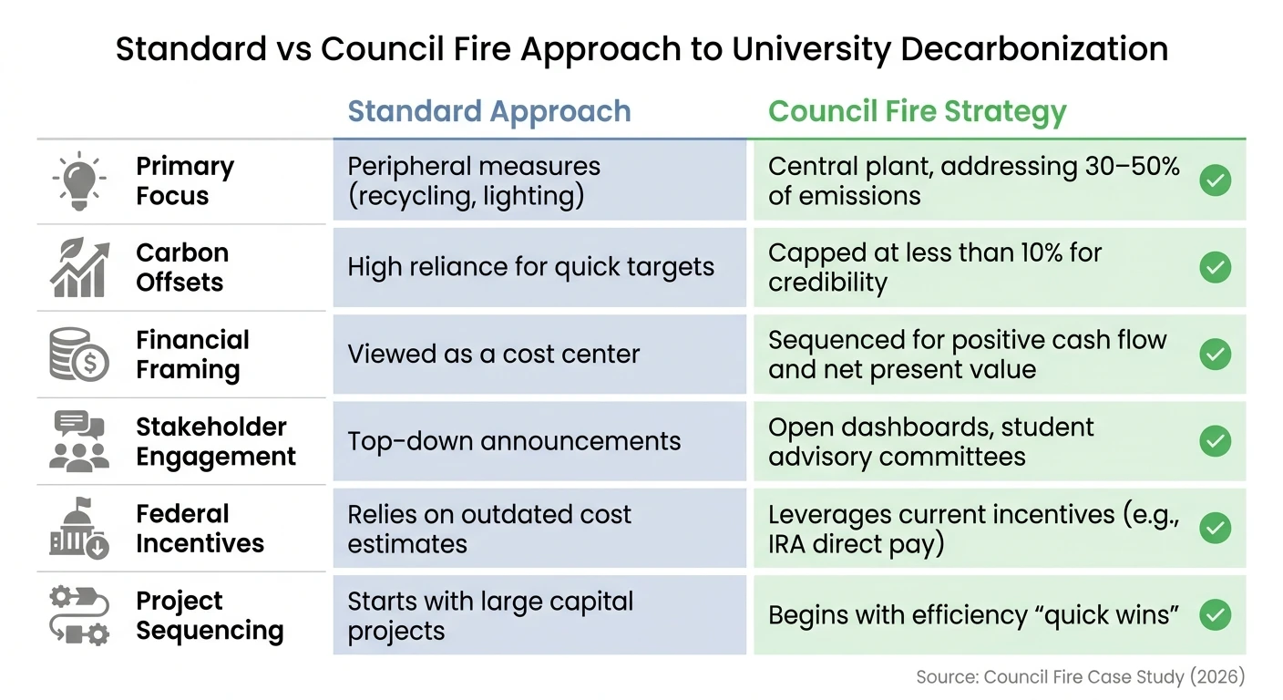 Standard vs Council Fire Sustainability Communication Approaches for Universities