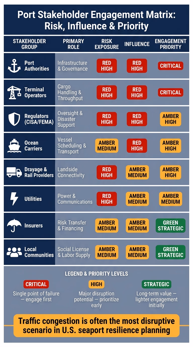Port Stakeholder Engagement Matrix: Risk, Influence & Priority