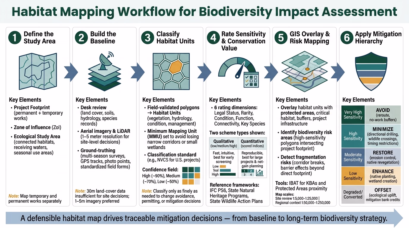 Habitat Mapping Workflow for Biodiversity Impact Assessment