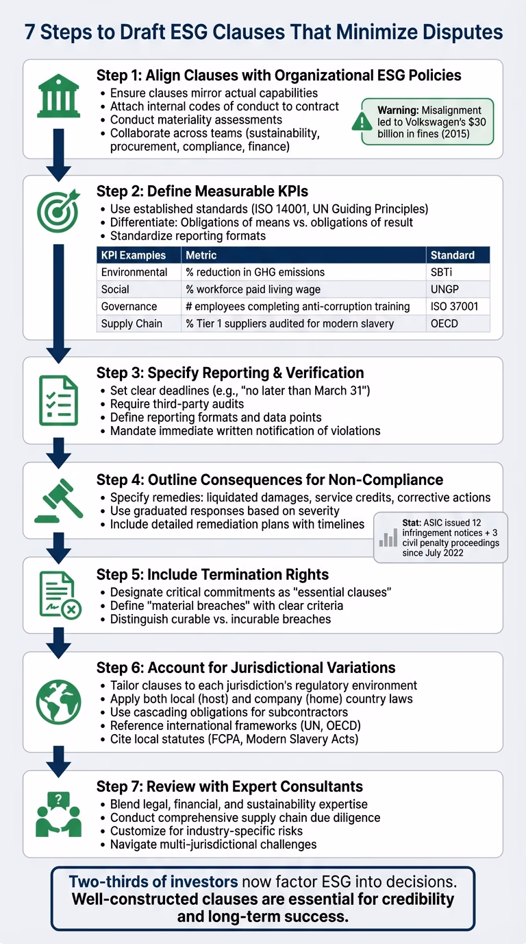7-Step Process for Drafting Dispute-Free ESG Clauses