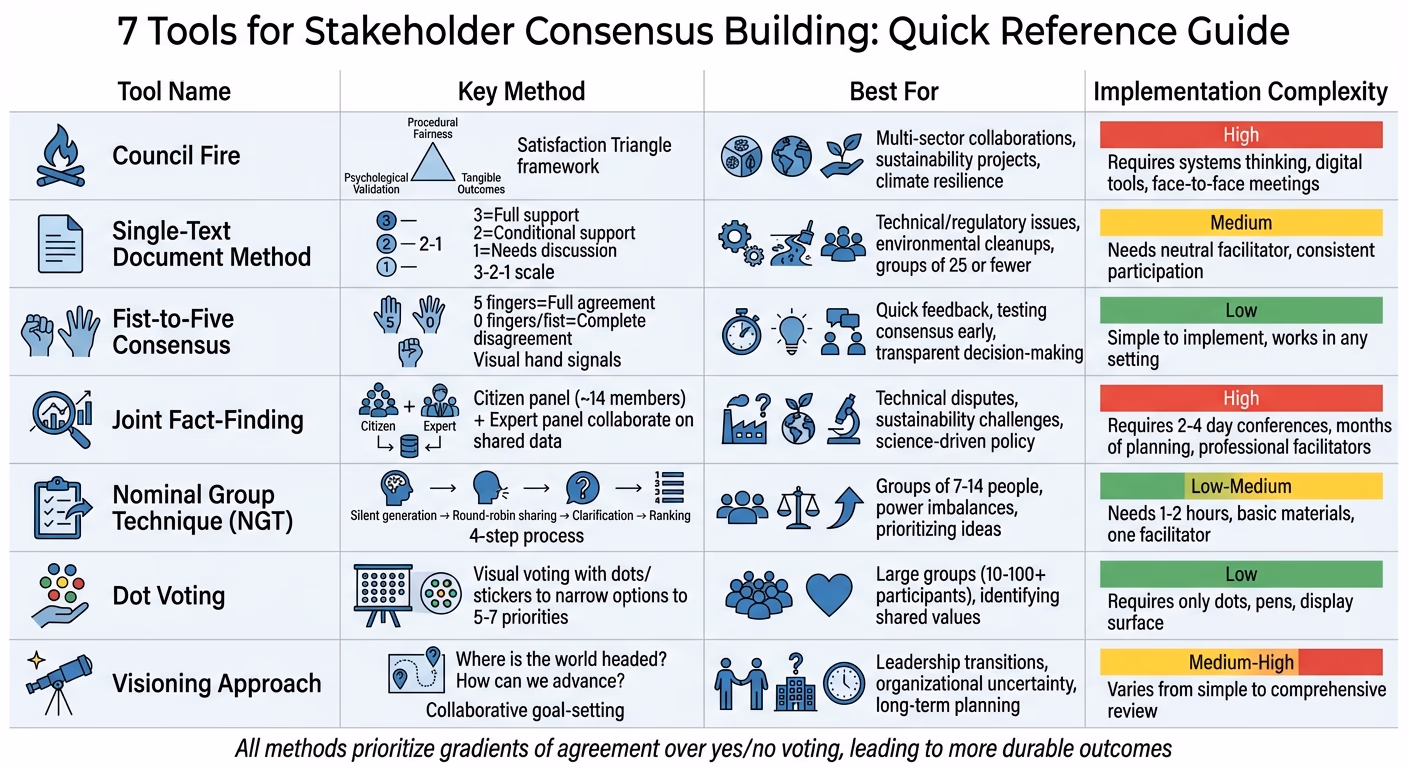7 Consensus Building Tools Comparison: Methods, Implementation, and Best Use Cases
