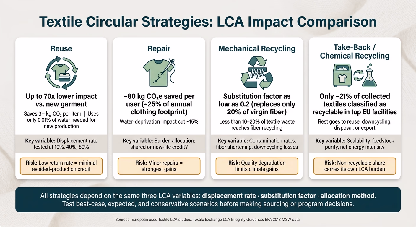 Textile Circular Strategies: LCA Impact Comparison